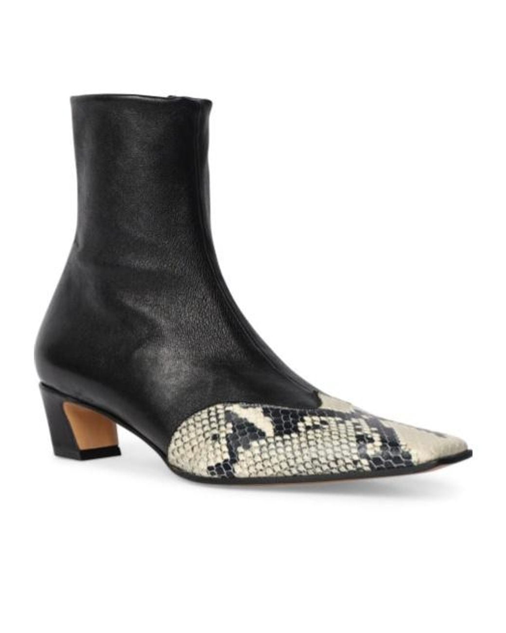 Khaite Black Ankle Boots With Contrast Toe