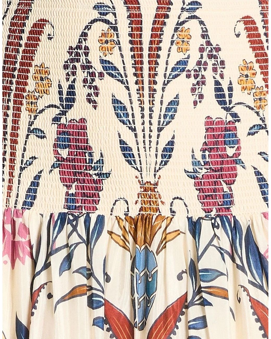 Farm Rio White Floral Trumpet Skirt