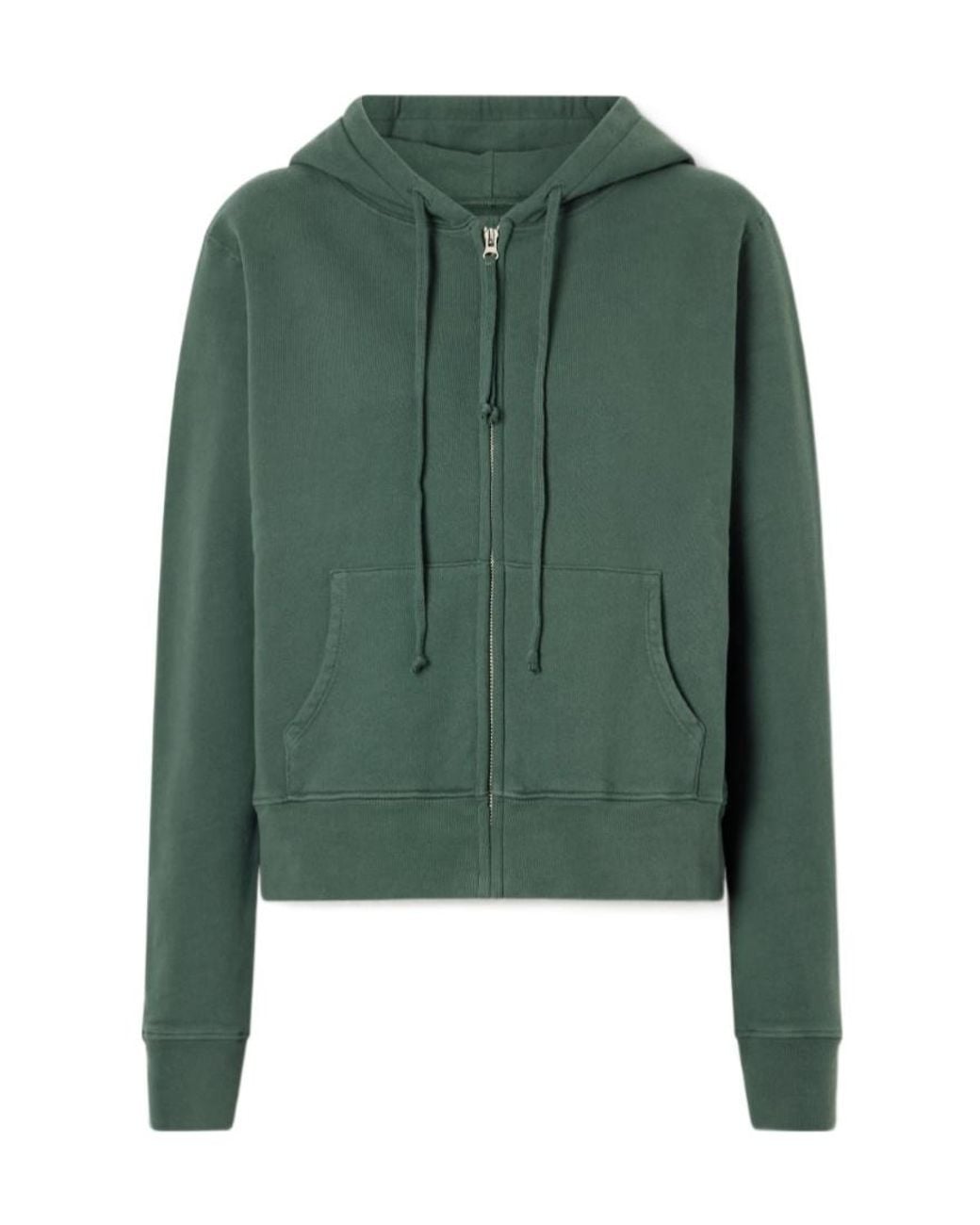 Nili Lotan Green Cotton-Jersey Zip-Up Hoodie