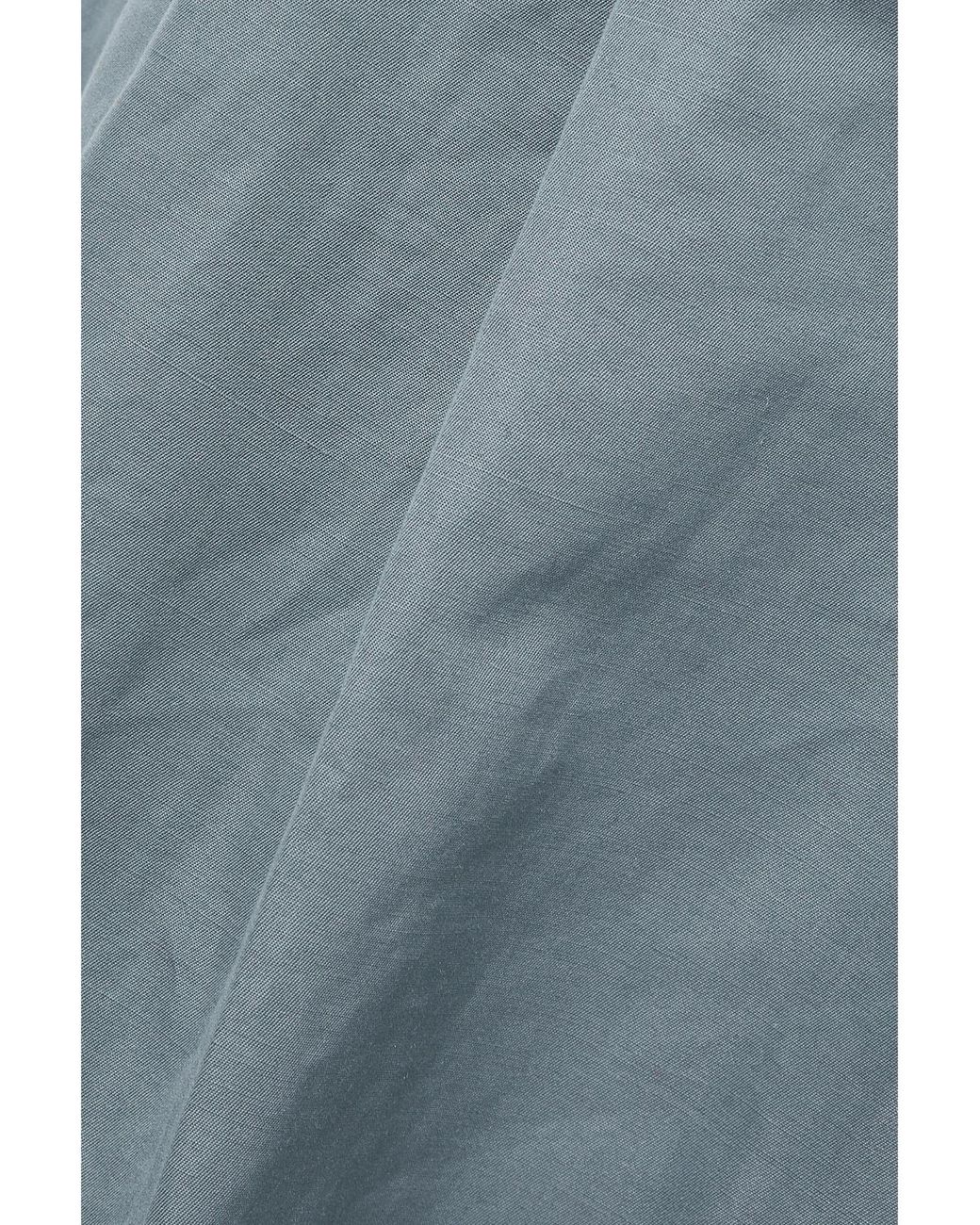 The Row Blue Wide-Leg Cotton-Ramie Trousers