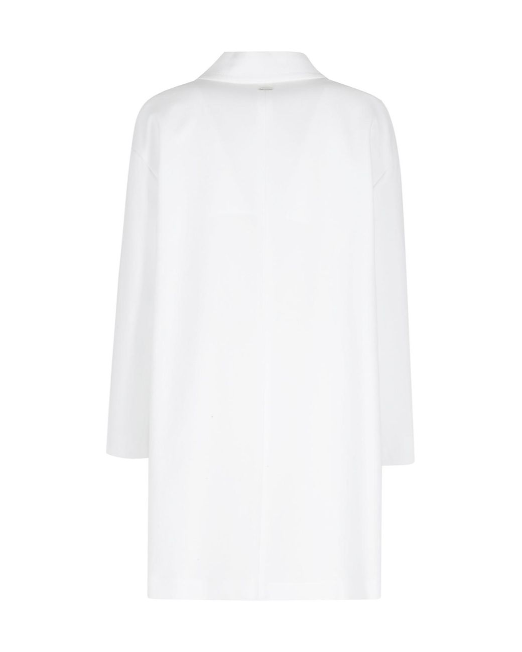 Herno White Single-Breasted Long Jacket