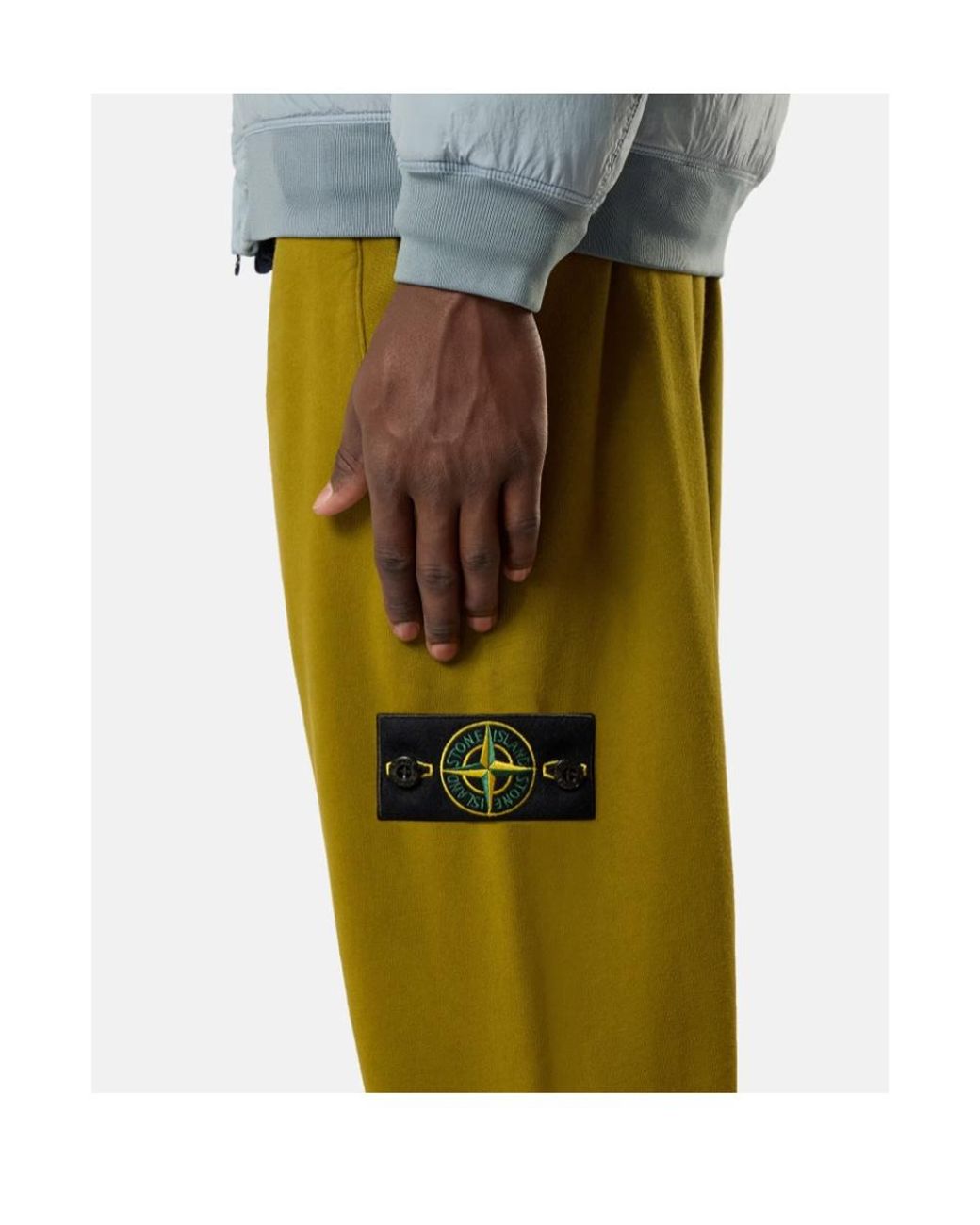 Stone Island Green Regular-Fit Sweatpants With Ribbed Cuffs for men