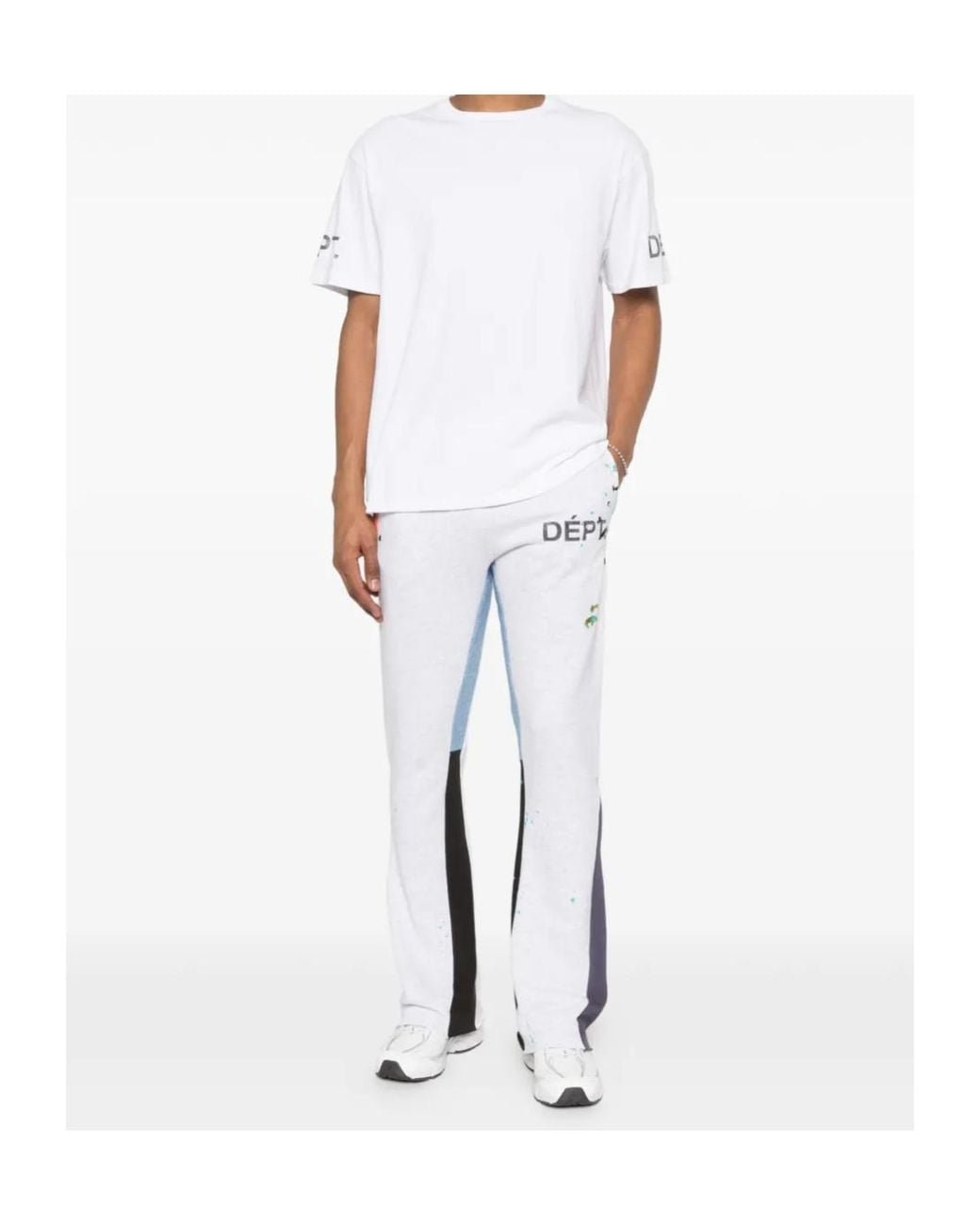 GALLERY DEPT. White Logo Paint-Splatter Flare Pants for men