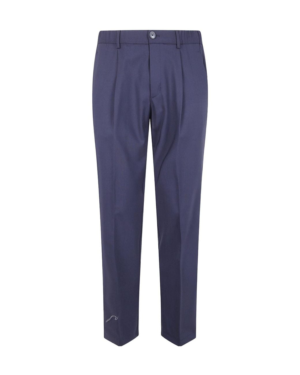 Herno Blue Elasticated Waist Pleated Trousers for men