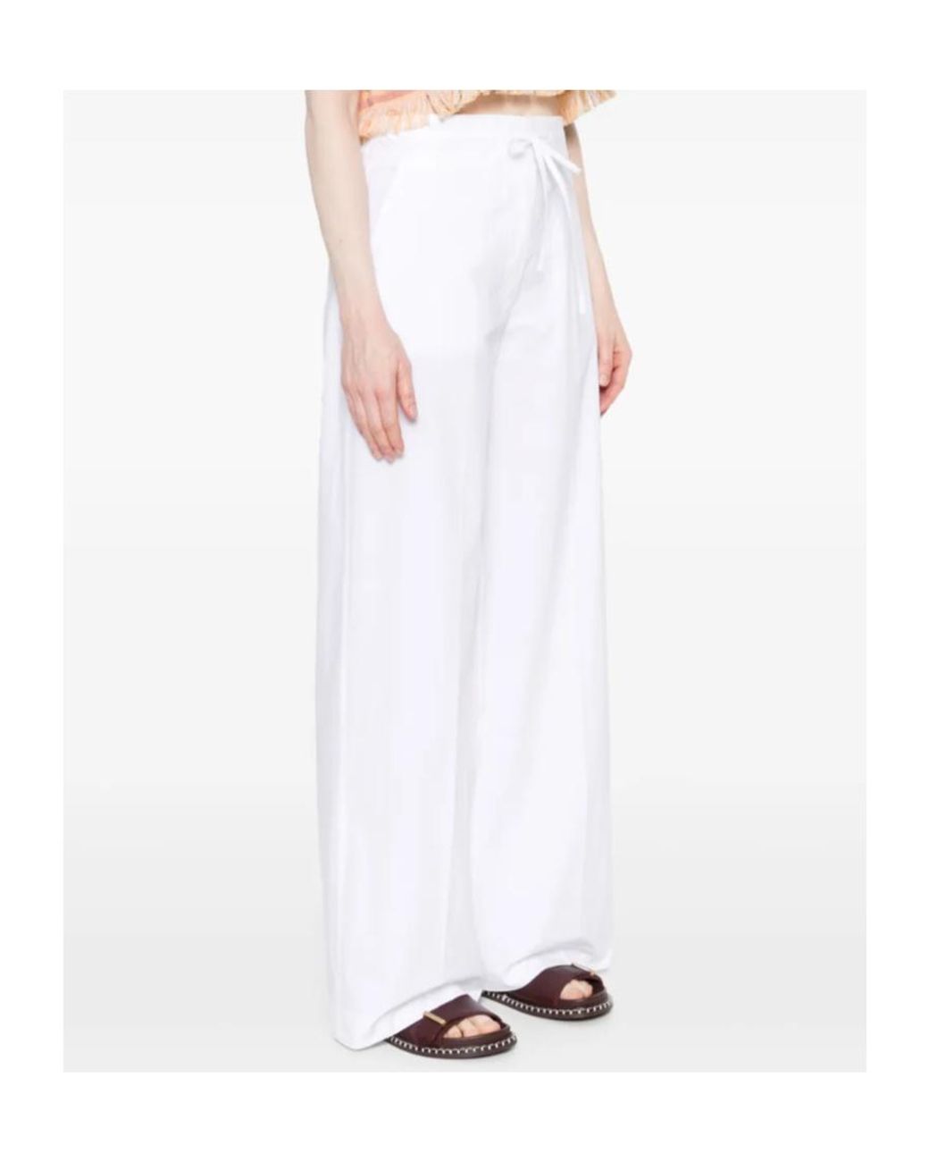 P.A.R.O.S.H. White P.A.R.O..H. Canyo Drawstring Wide-Leg Pants