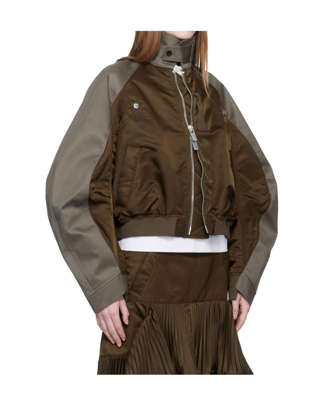 Sacai Black Twill Collared Zip-Up Blouson