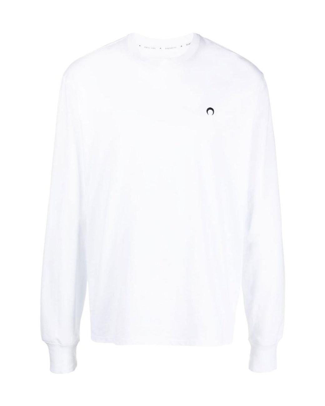 MARINE SERRE White Organic Cotton Long-Sleeve T-Shirt for men