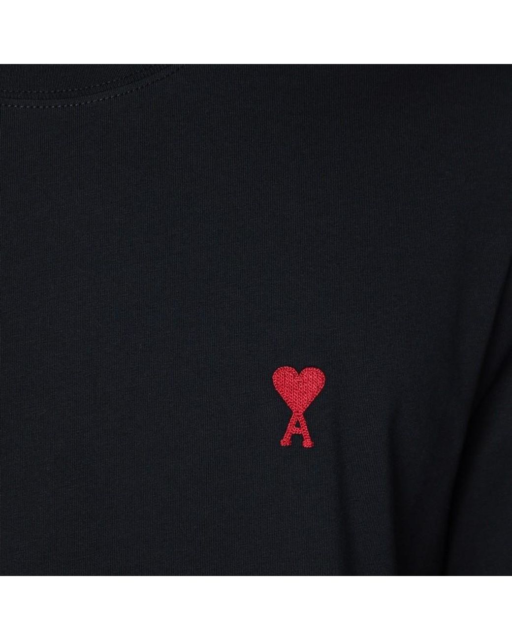 AMI Black Ami De Coeur Long-Sleeve T-Shirt for men