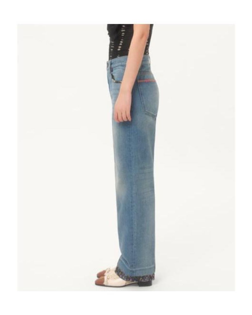 Valentino Blue Logo Patch Boyfriend Jeans