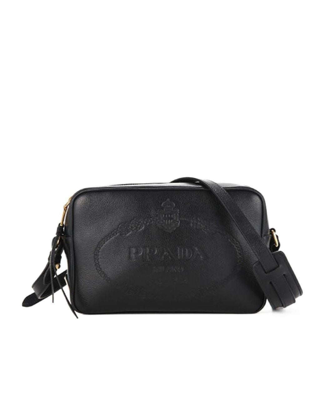 Prada Logo Shoulder Bag in Black | Lyst UK