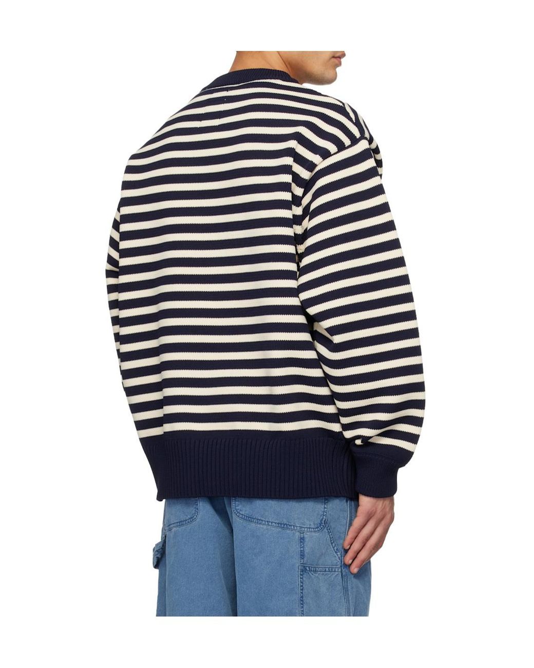 Nanamica Blue Striped Sweater for men