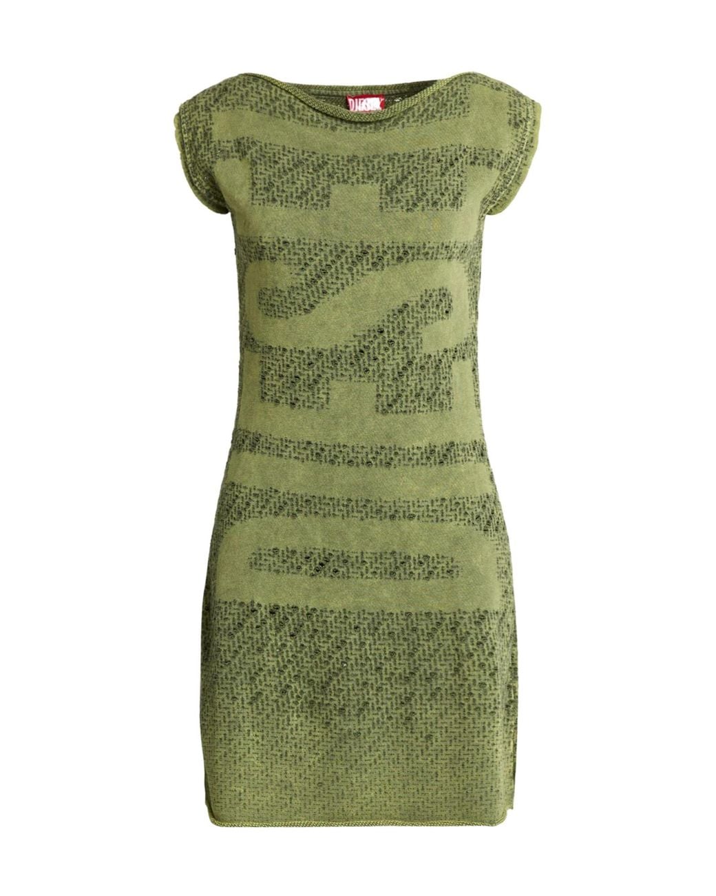 DIESEL Green Solid-Colored Loose Dress
