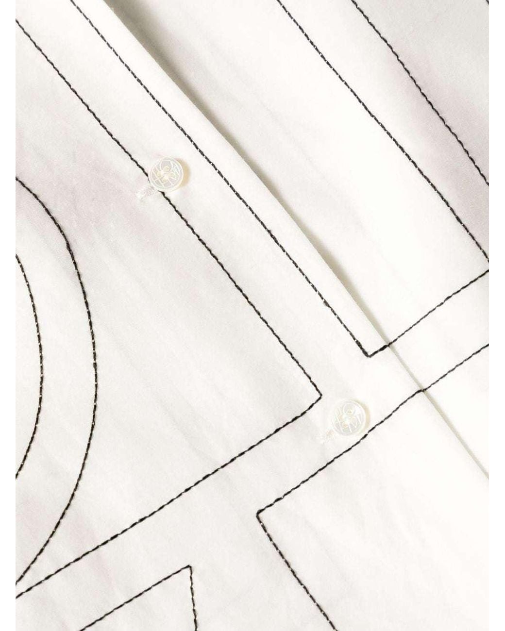 Totême White Totême Monogram Long-Sleeved Blouse