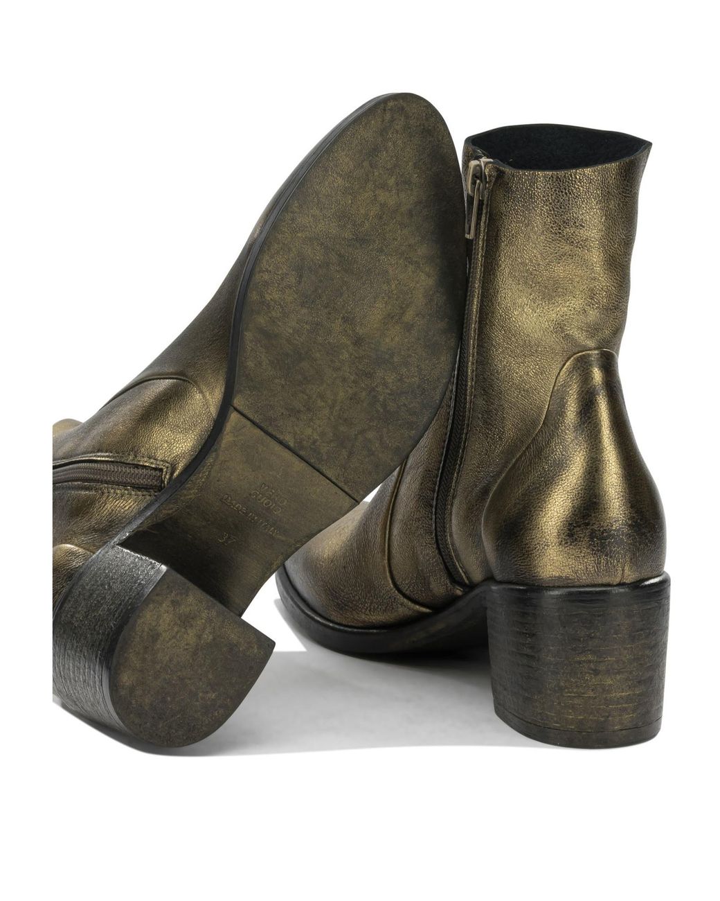 Strategia Green High-Heeled Ankle Boots