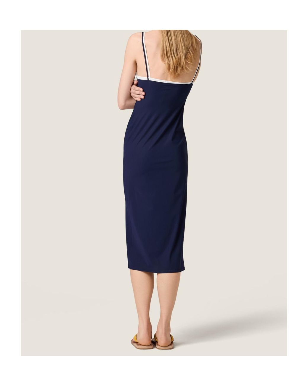Miu Miu Blue Stretch Jersey Midi Dress