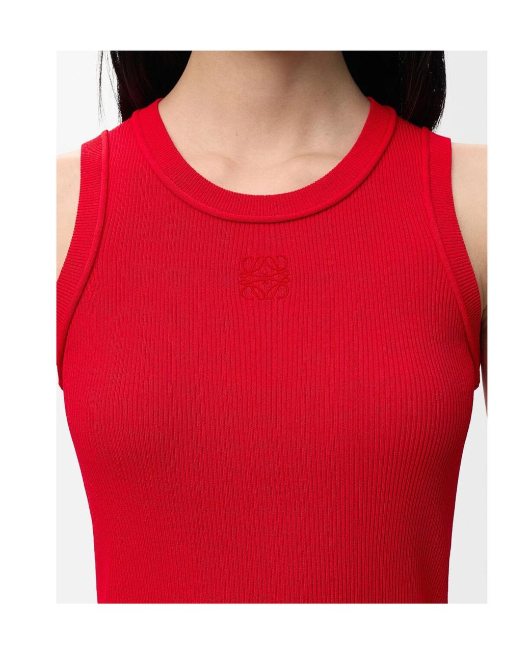 Loewe Anagram Embroidered Ribbed Top