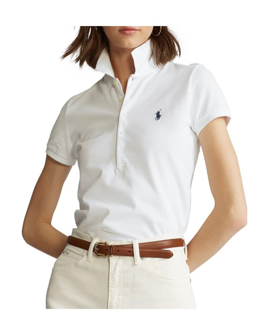 Polo Ralph Lauren White Logo Short-Sleeved Polo Shirt