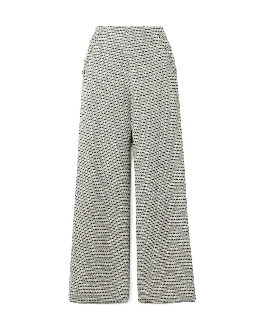 Lisa Marie Fernandez Gray Bouclé-Tweed Wide-Leg Pants
