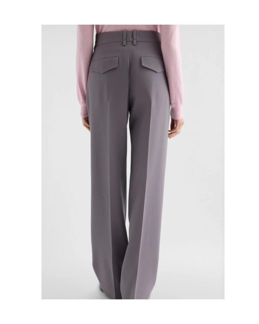 Jil Sander Gray Pleated Gabardine Trousers
