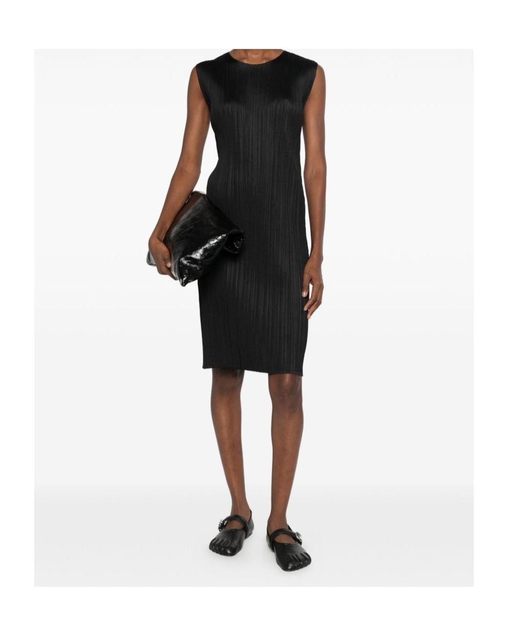 Pleats Please Issey Miyake Black Pleated Dress