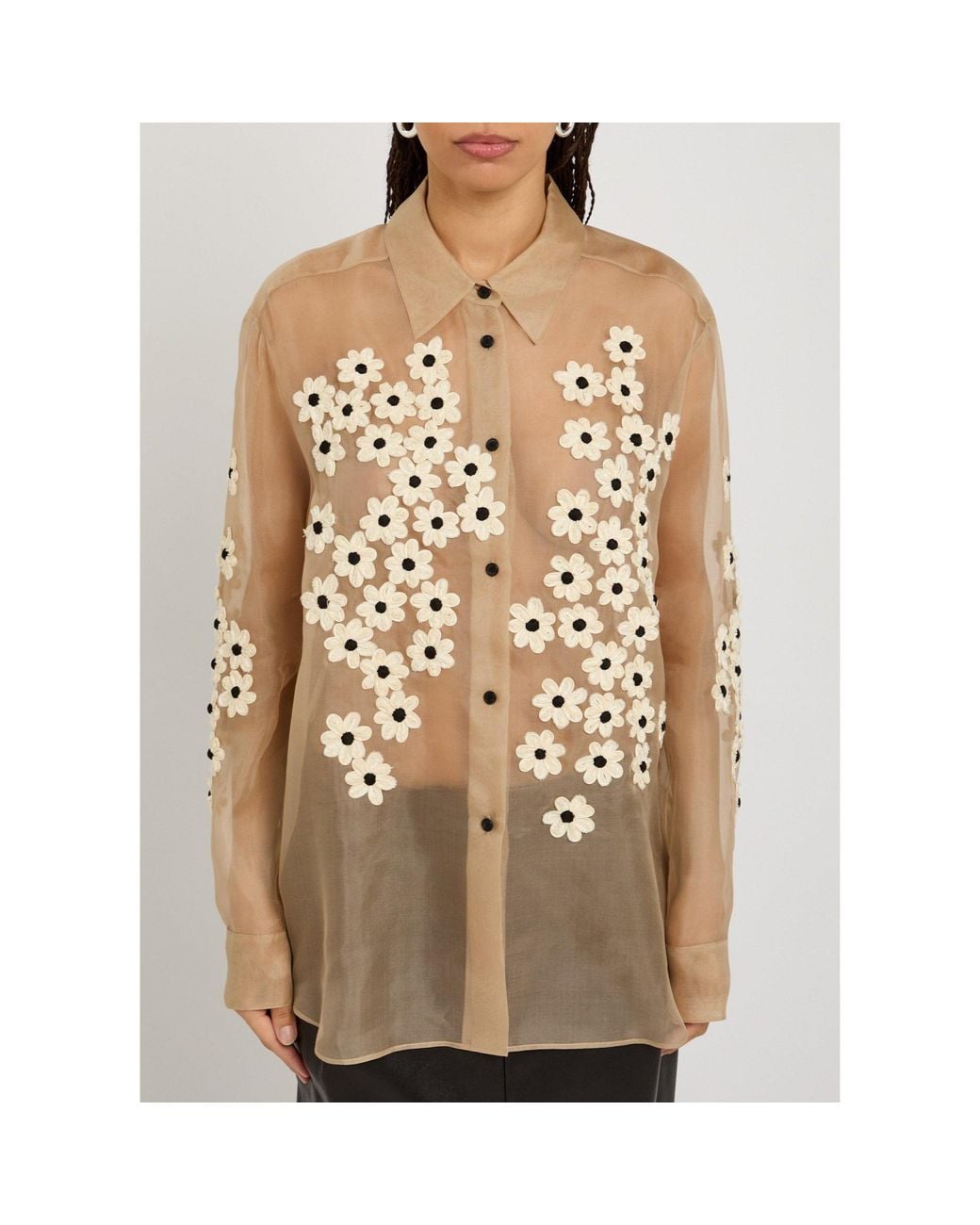 Khaite Natural Silk-Chiffon Shirt