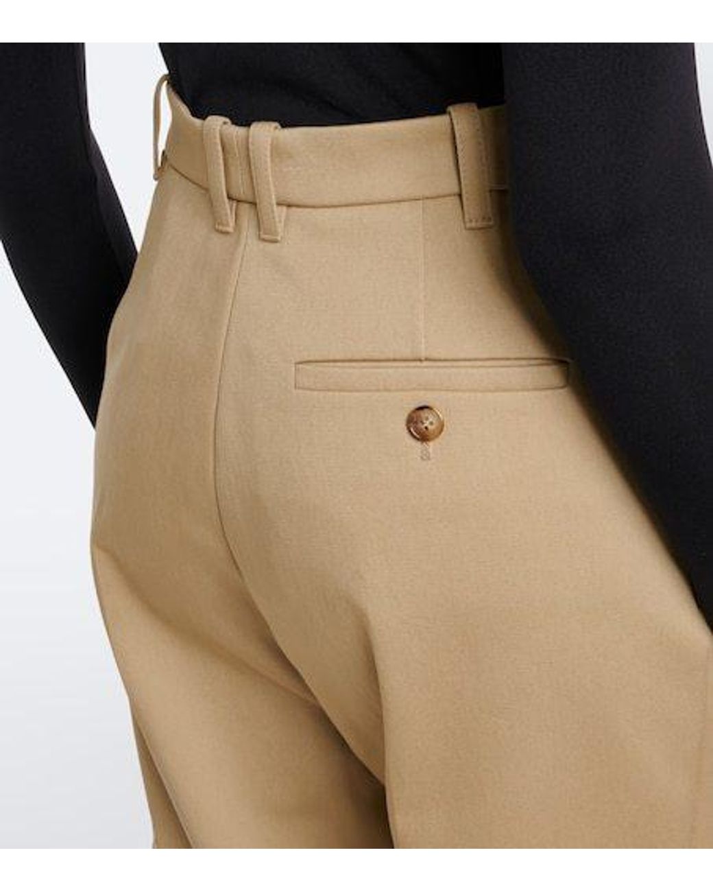 Mugler Natural Pleated Cotton-Blend Cargo Pants