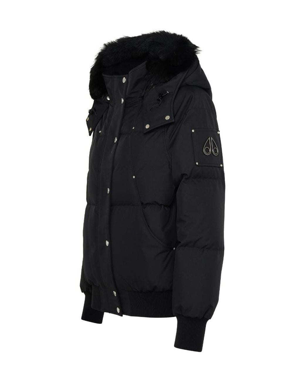Moose Knuckles Black Long-Sleeved Hooded Cotton-Padded Suit