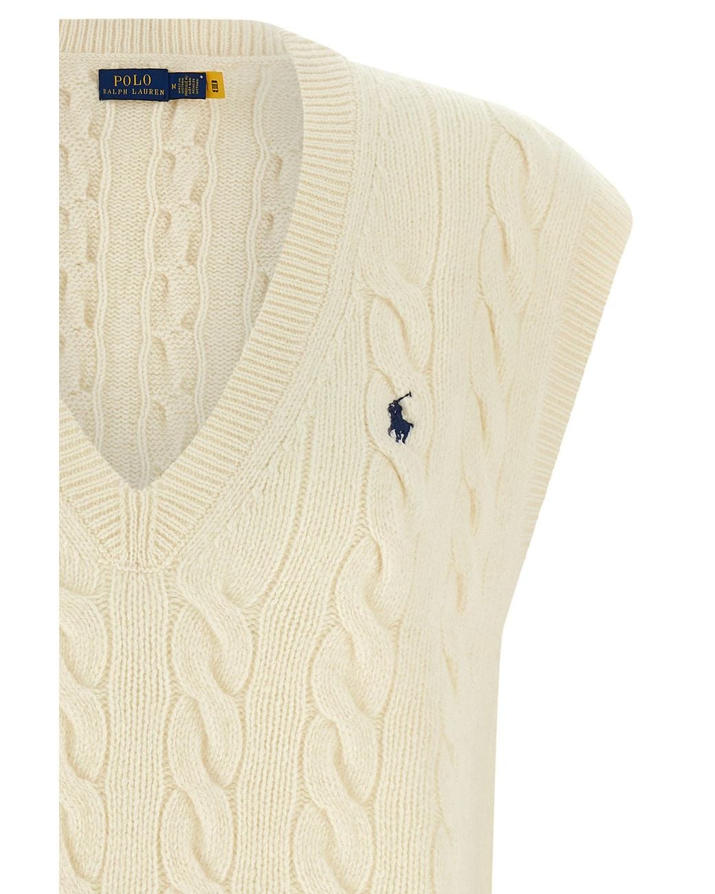 Polo Ralph Lauren Natural Sleeveless Knitted Sweater
