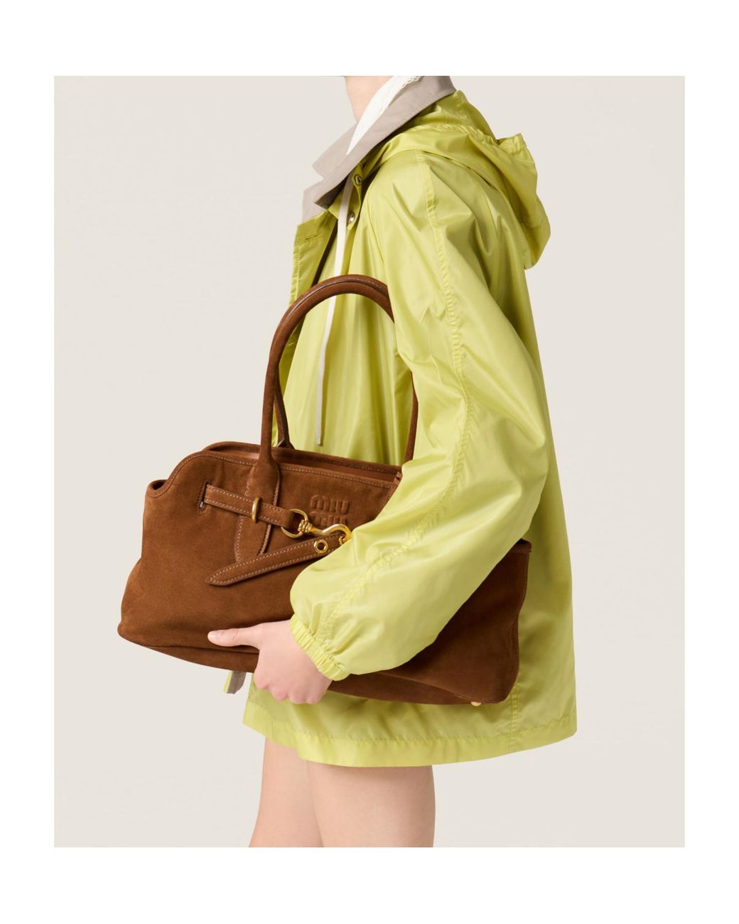 Miu Miu Brown Aventure Suede Bag