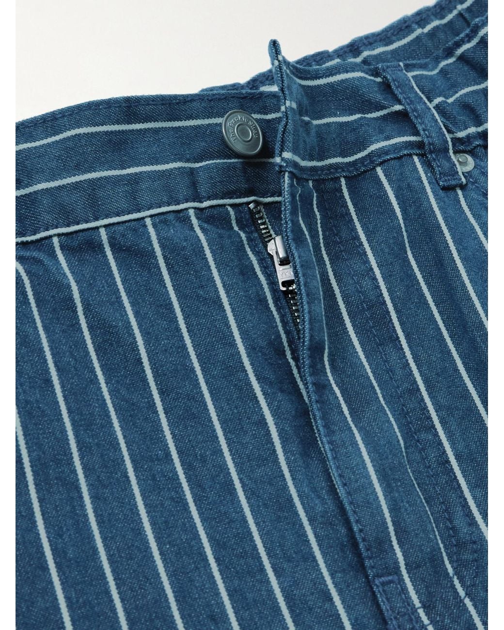 Frankie Shop Blue Sasha Striped Wide-Leg Jeans