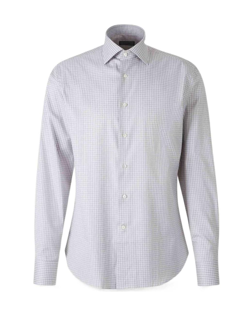 Canali Blue Check Motif Dress Shirt for men
