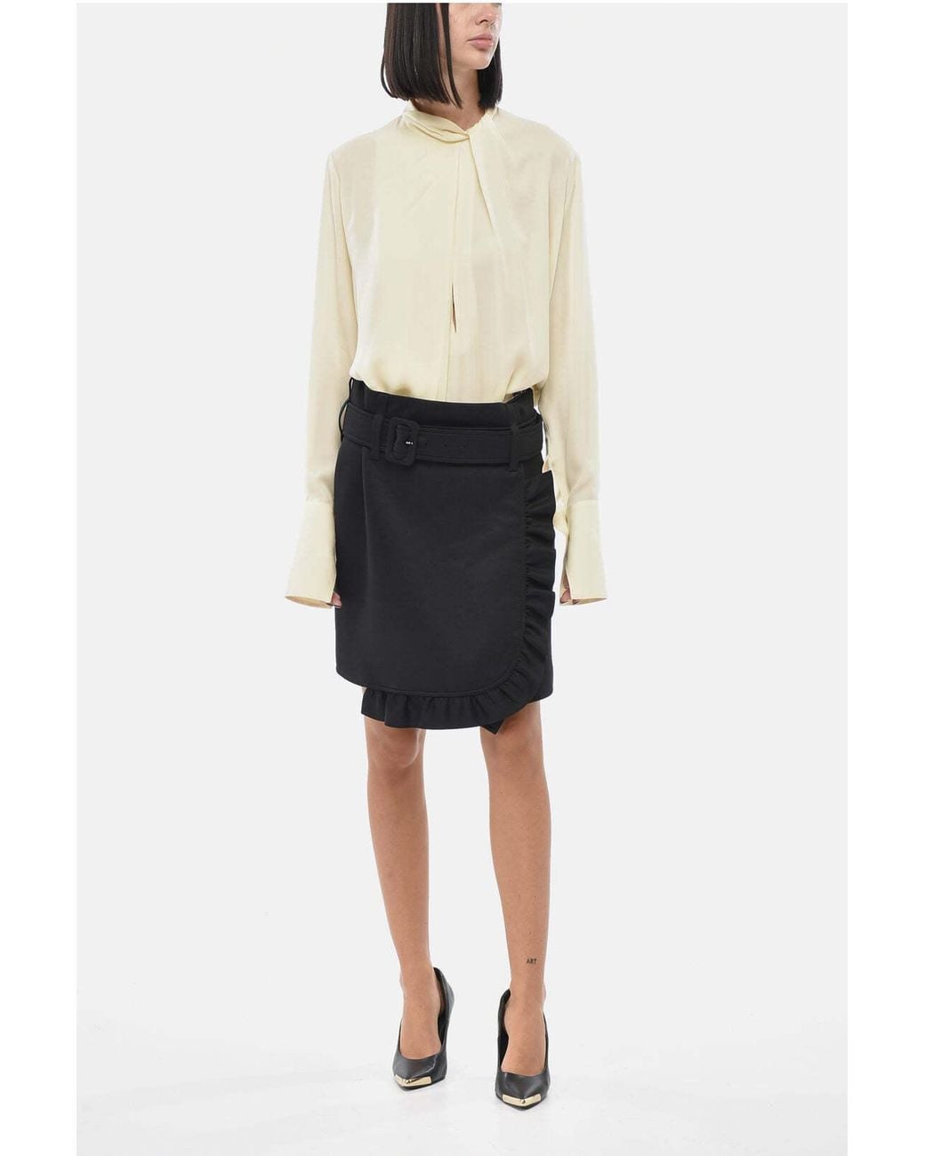 Prada Black Belted Mini Skirt