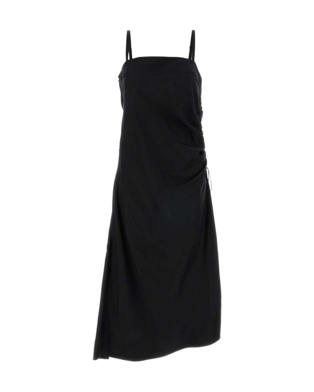 Carven Black Draped Lingerie Dress