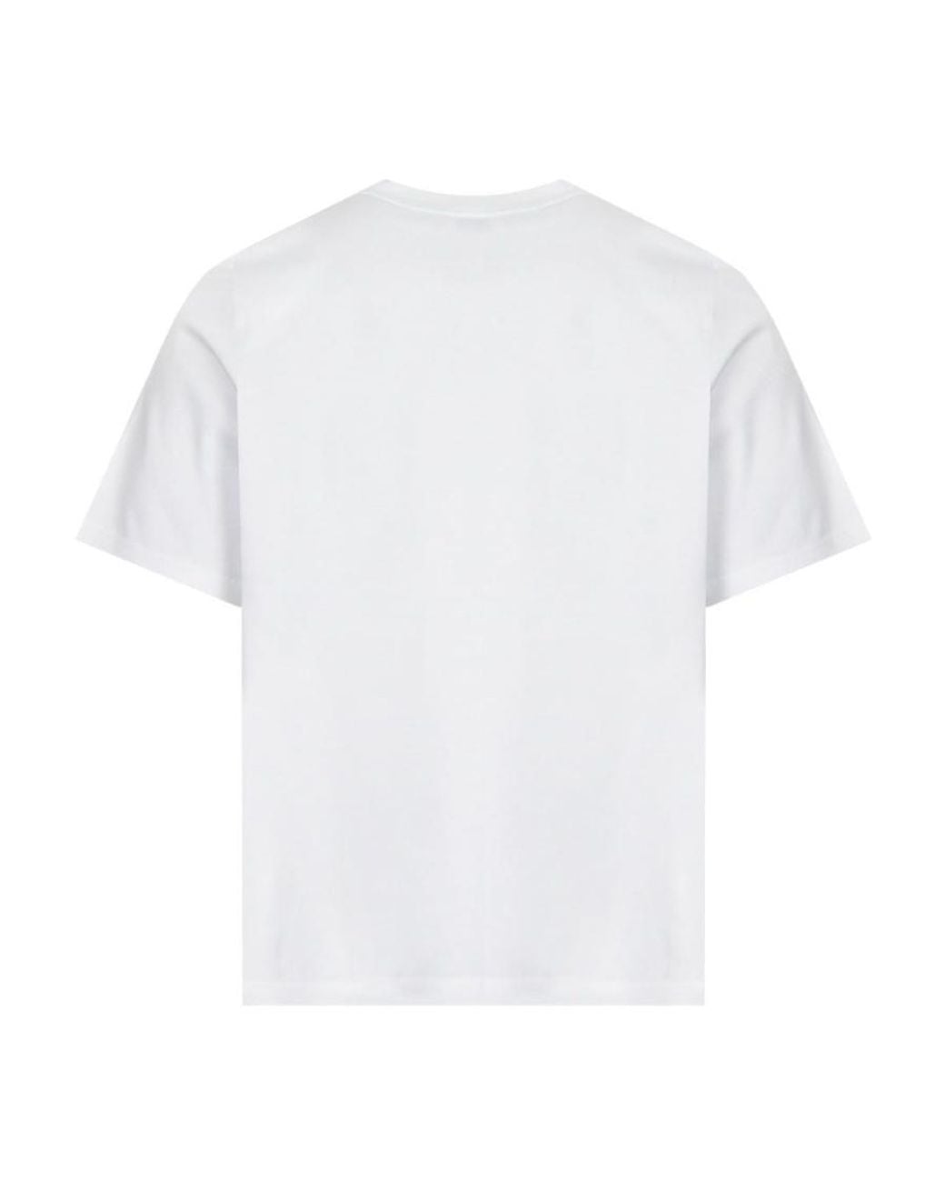 Lanvin White Logo Embroidered Crewneck T-Shirt for men