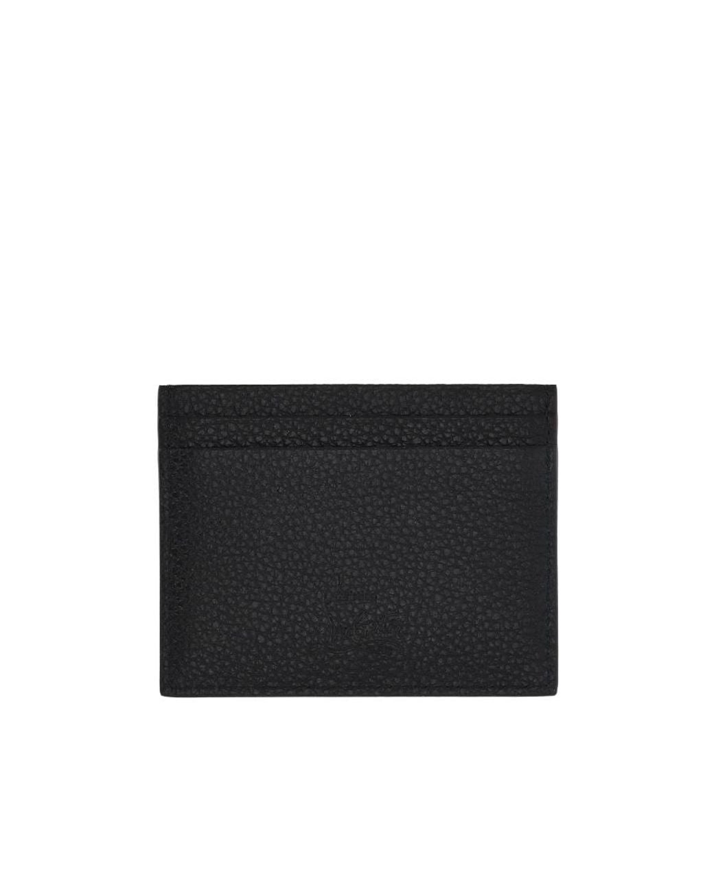 Christian Louboutin Black Kios Studded Leather Card Holder for men