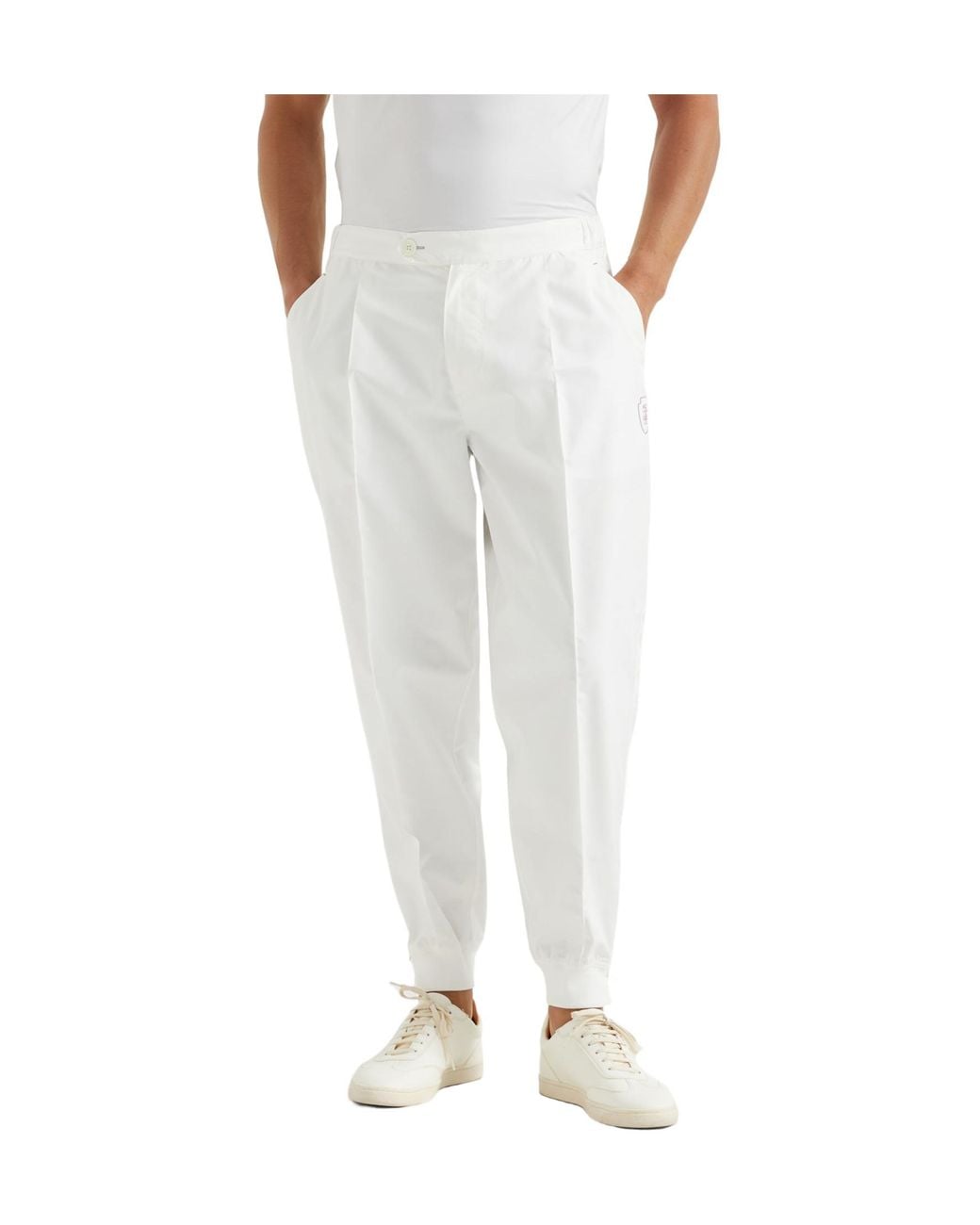 Brunello Cucinelli White Nylon Trousers for men