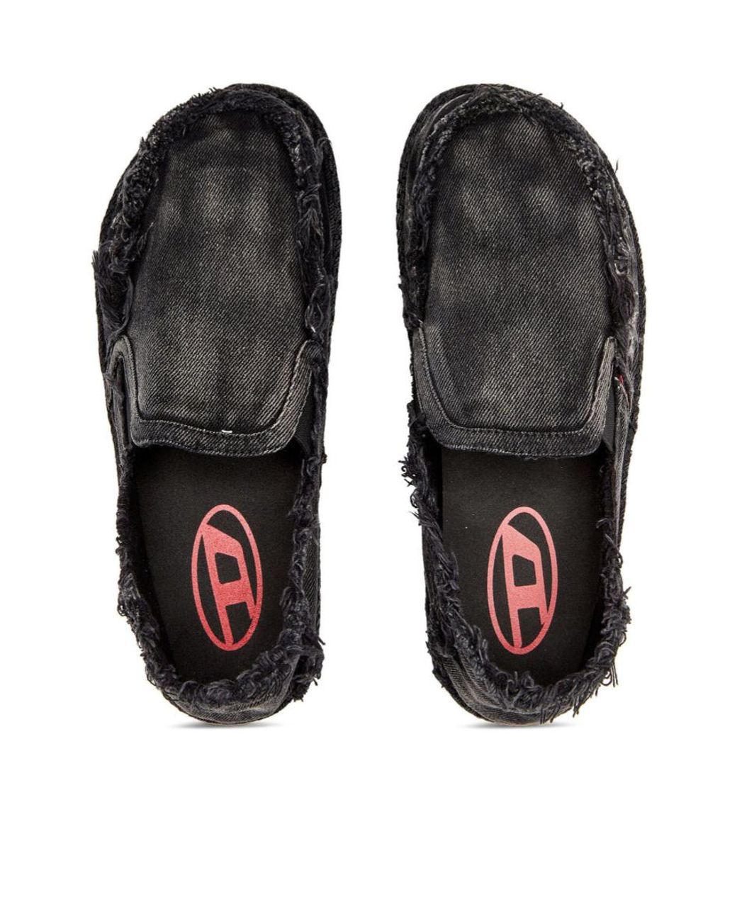 DIESEL Black D-Lukas Frayed Espadrilles for men