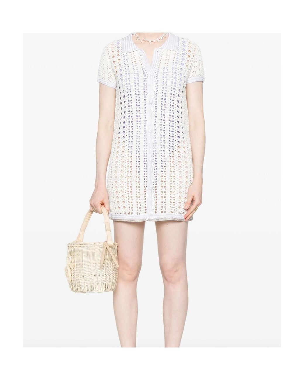 Forte_forte White Handmade Crochet Dress