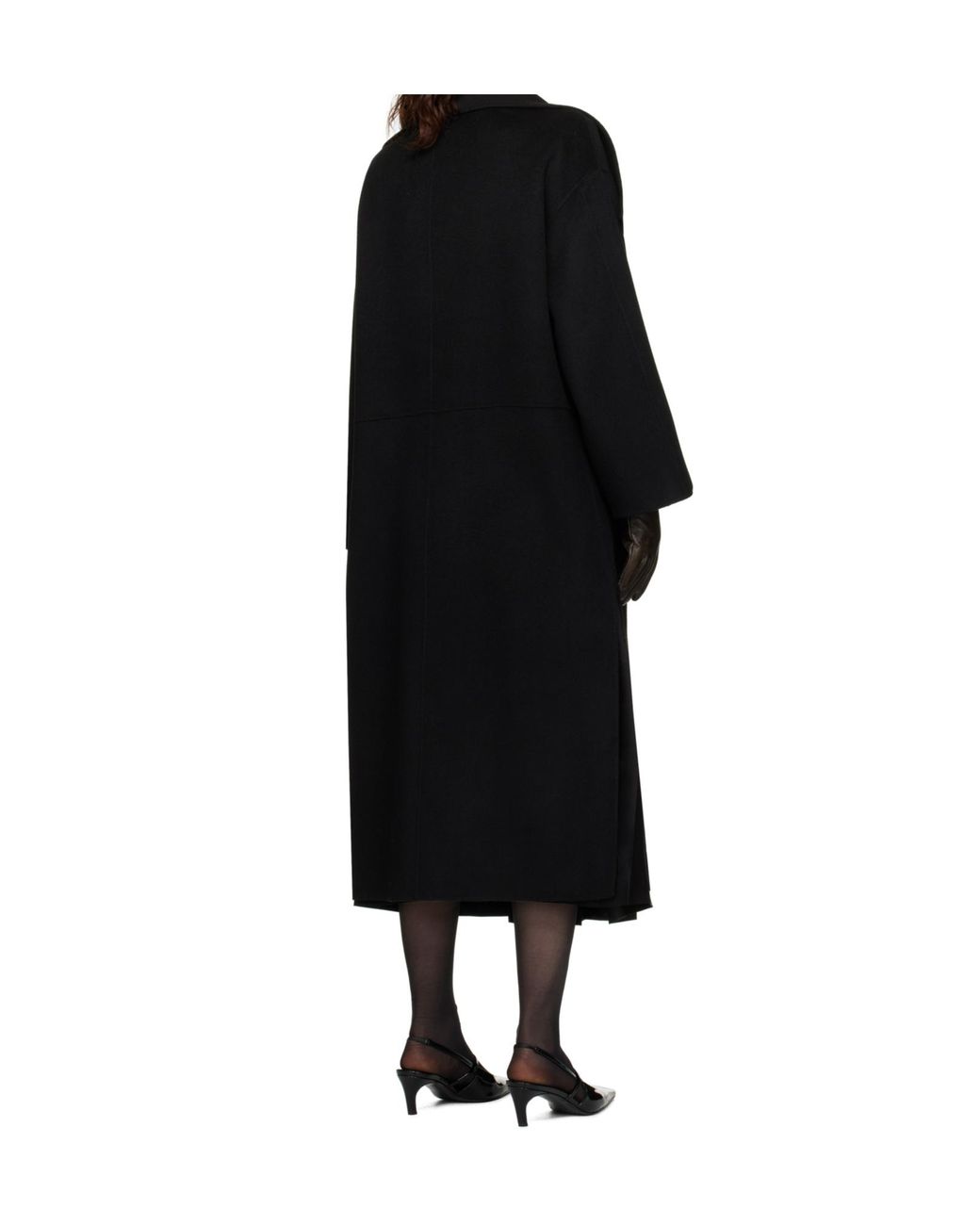 Totême Black Totême Side-Slit Draped Coat