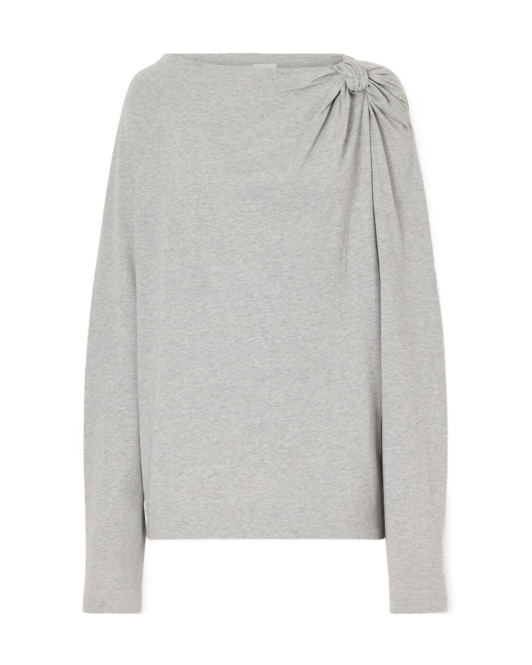 Dries Van Noten Gray Gathered Cotton-Jersey T-Shirt