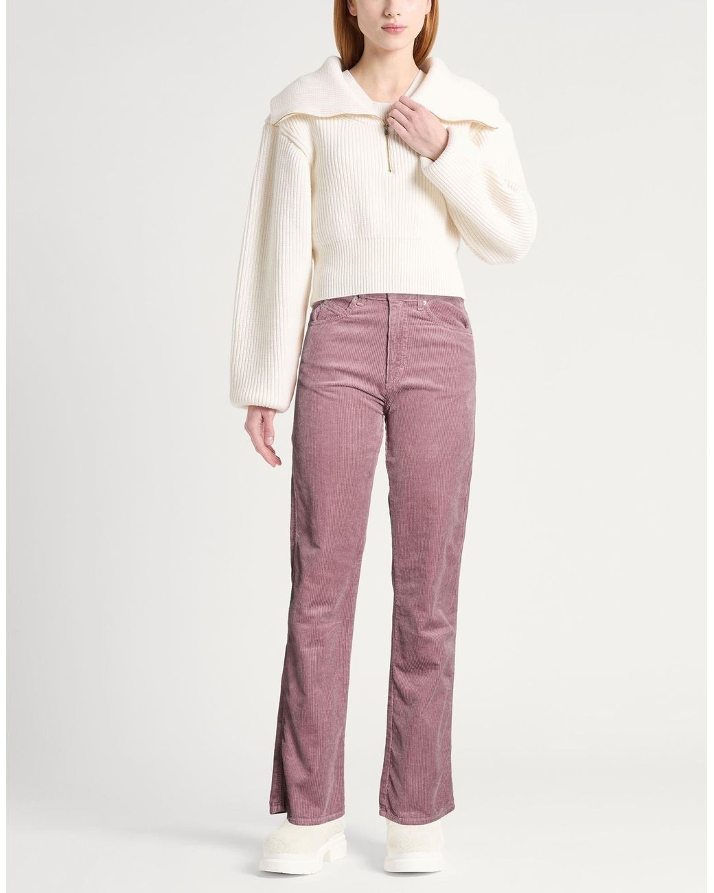 Isabel Marant Pink Straight-Leg Corduroy Pants