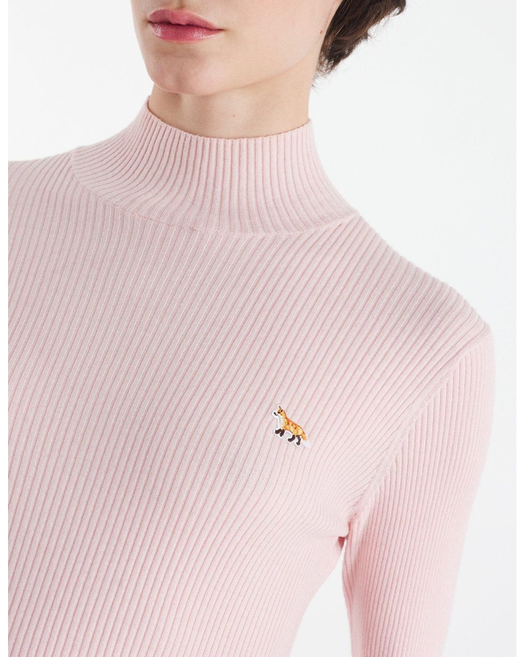Maison Kitsuné Pink Maison Kitsuné Baby Fox Turtleneck Jumper