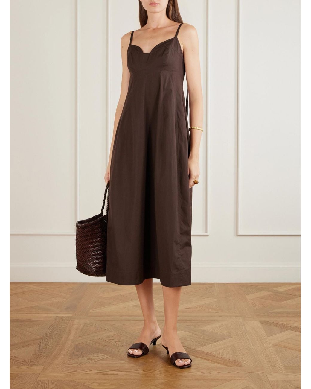 Co. Purple Tton-Poplin Midi Dress