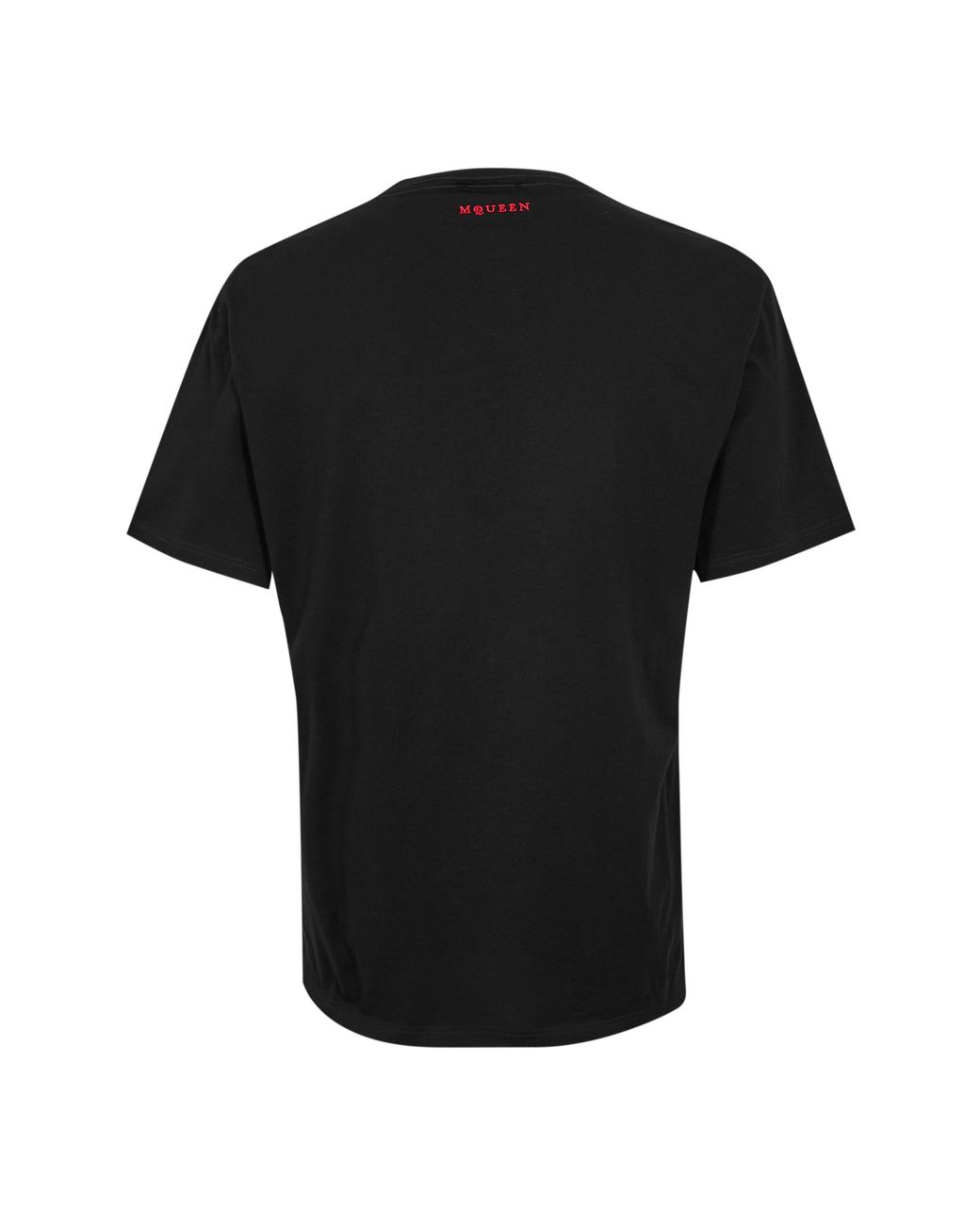 McQueen Black Crew Neck Short Sleeve Tee for men