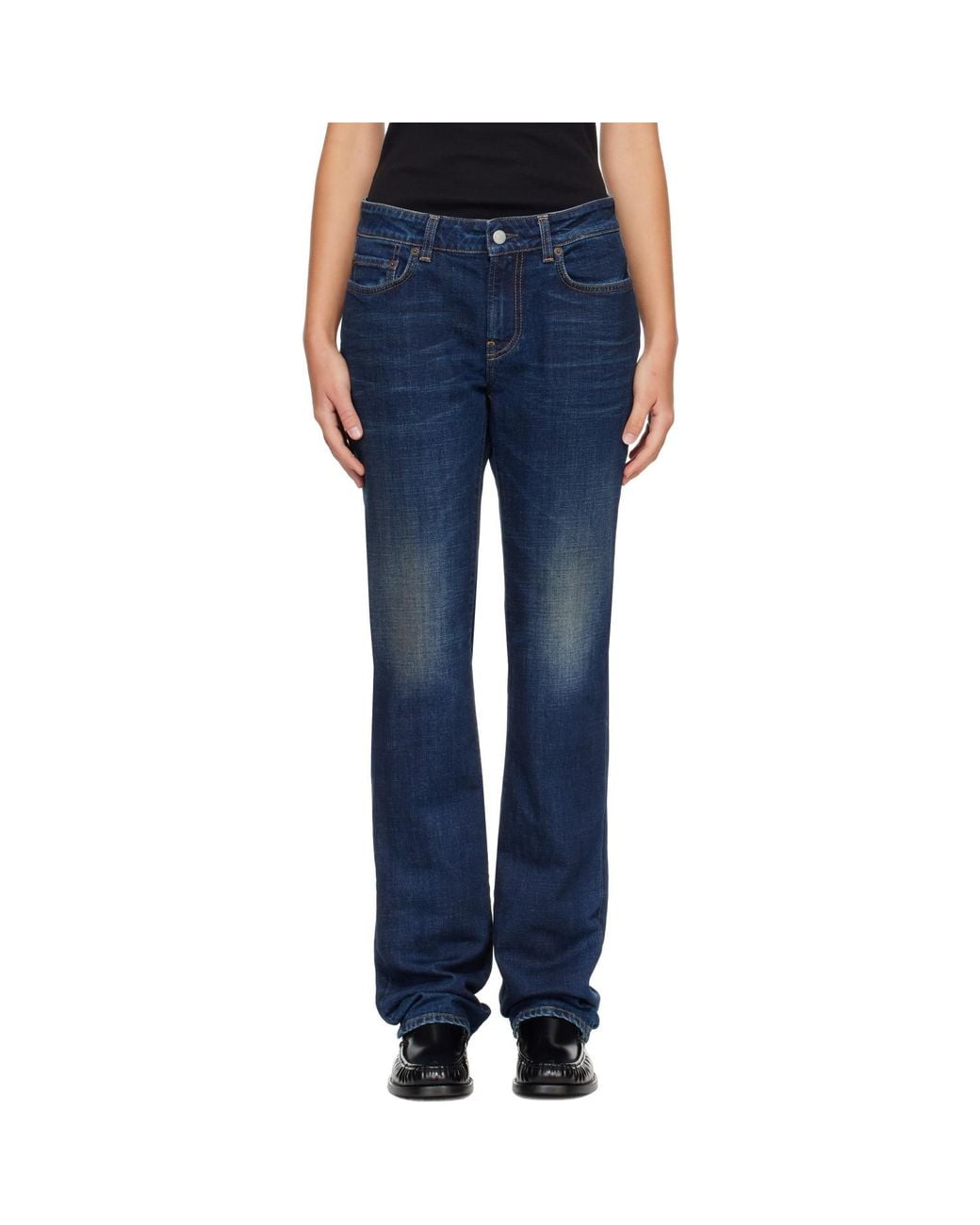 Acne Blue Belt Loop Jeans