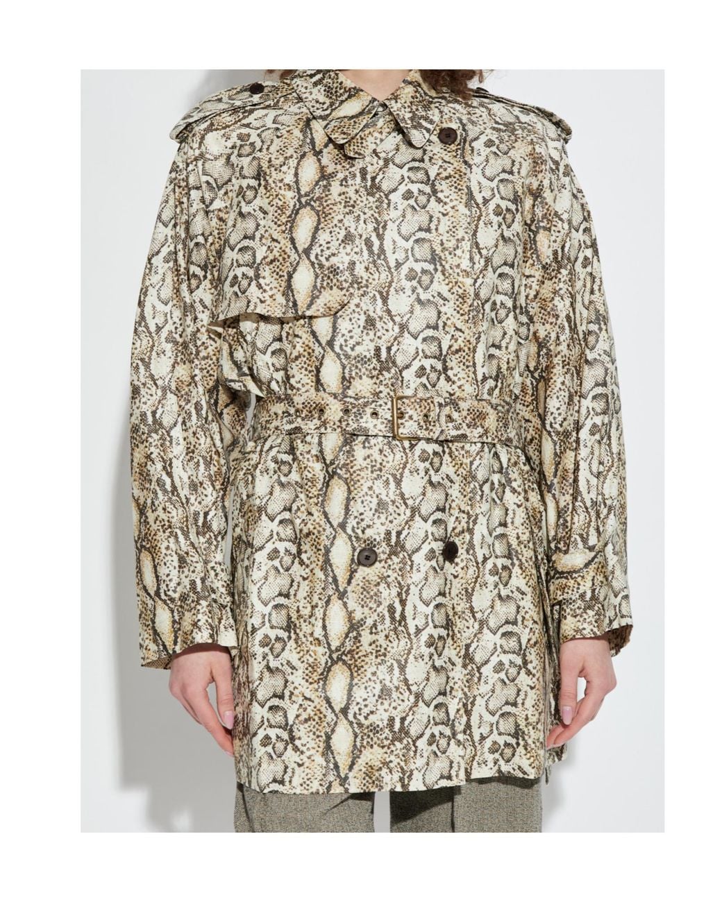 Isabel Marant White Franny Animal Print Trench Coat