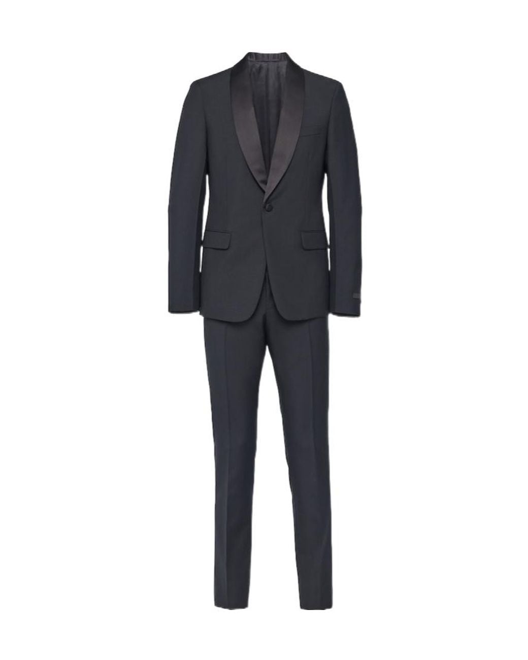 Prada Black Single-Breasted Wool And Mohair Tuxedo for men