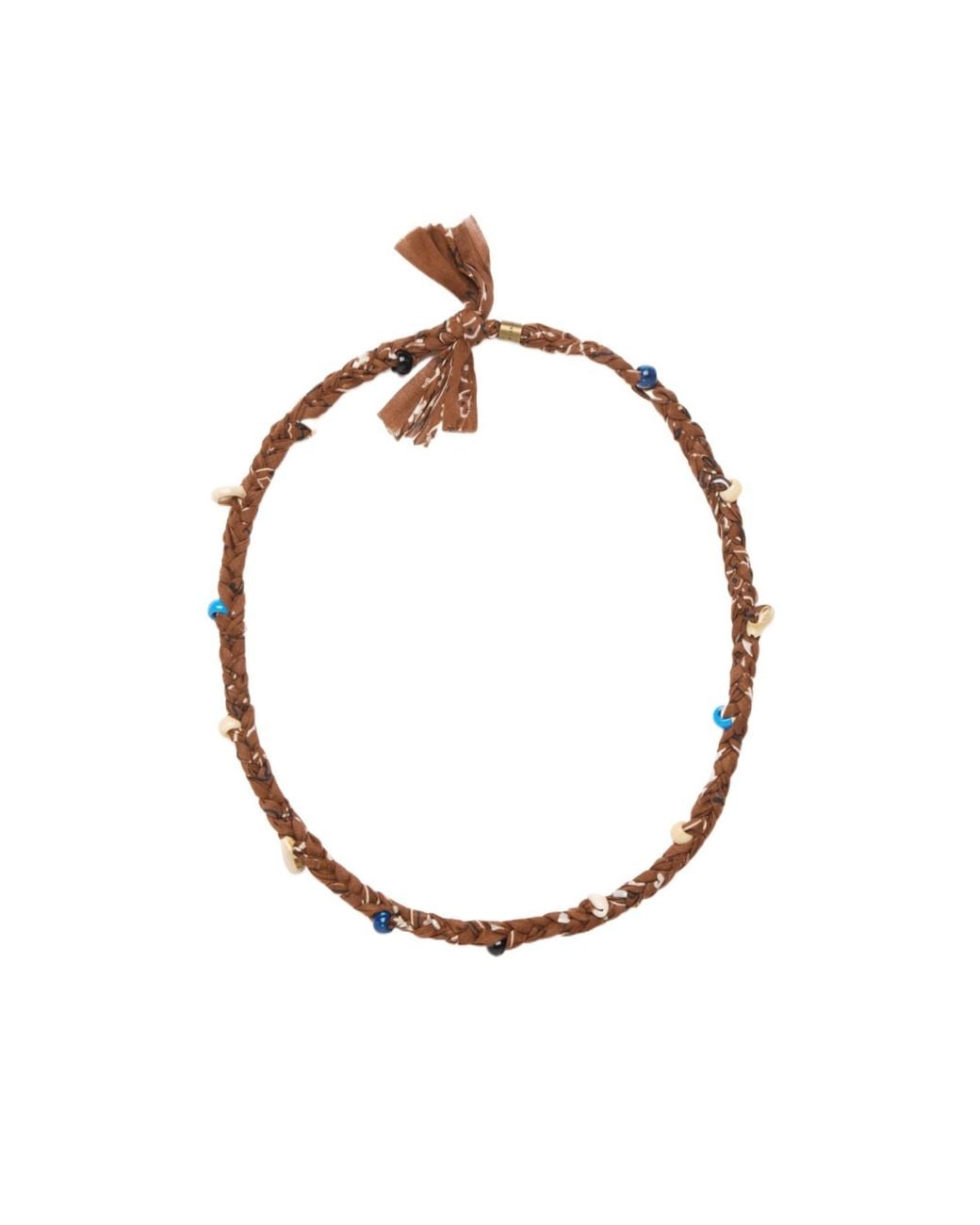 Alanui Metallic Bandana Seashell-Embellished Necklace