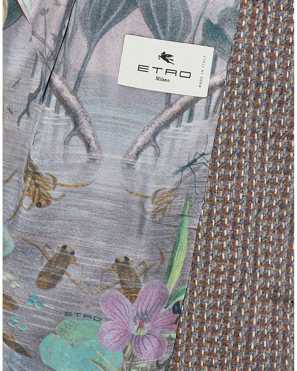 Etro Gray Mixed Wool Jacket for men