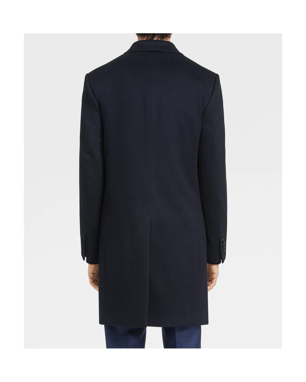 Zegna Blue Oasi Single-Breasted Coat for men